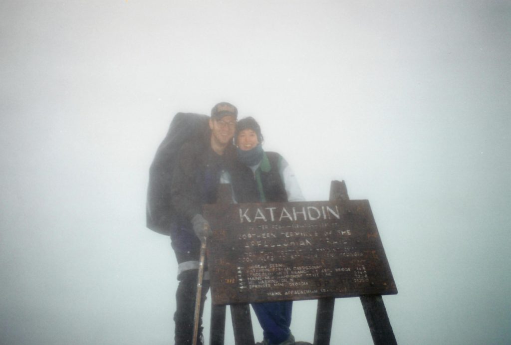 Jeanne and I at the summit after a climb through the wind, rain and fog. I was so happy she was there to summit with me.